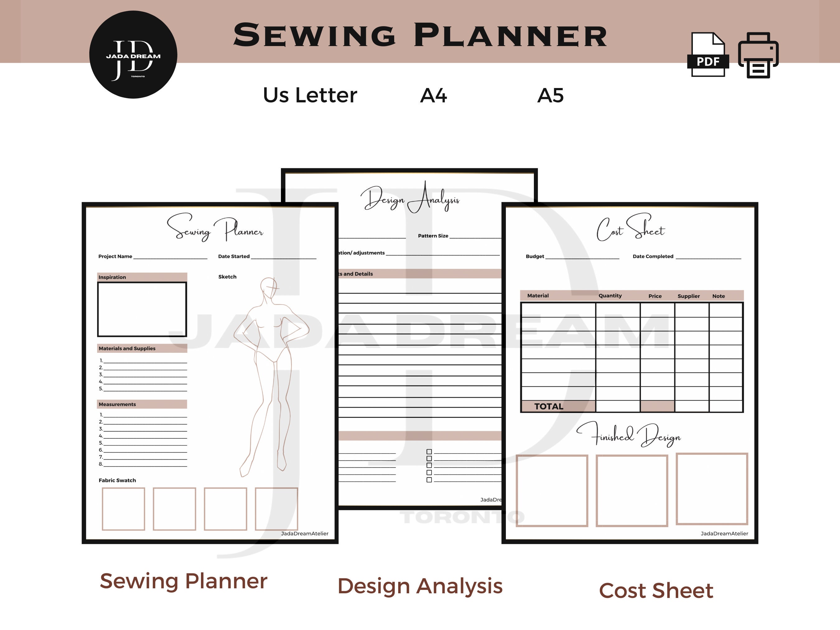 Sewing Planner Printable / Sewing Tracker , Sewing Organizer , Gifts ...