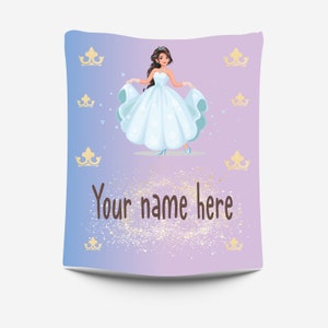 Personalized Blanket for Girls Custom Princess Pink Kids Throw Baby Girl Blanket for Room Decor Gifts for Girls Room Kids Blanket Princess