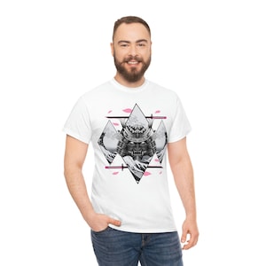 Bushido Knight T-shirt, Samurai Warrior Mask Shirt, Japanese Knight T Shirt, Japanese Kanji Shirt, Anime Shirt, Katana Tshirt