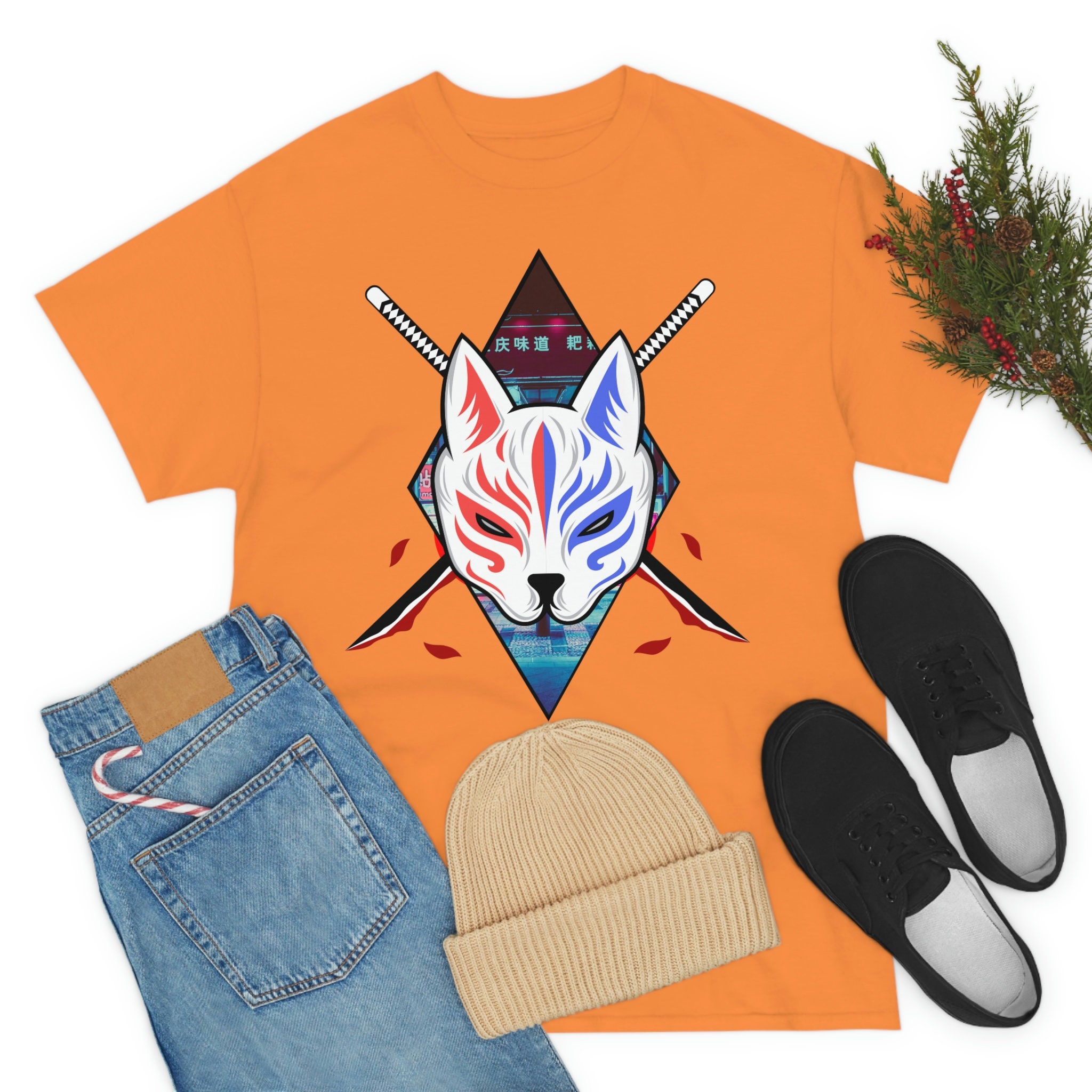 Japanese Kitsune Fox Shirt Kitsune Shirt Kitsune Mask Anime Shirt Il Jpb6 