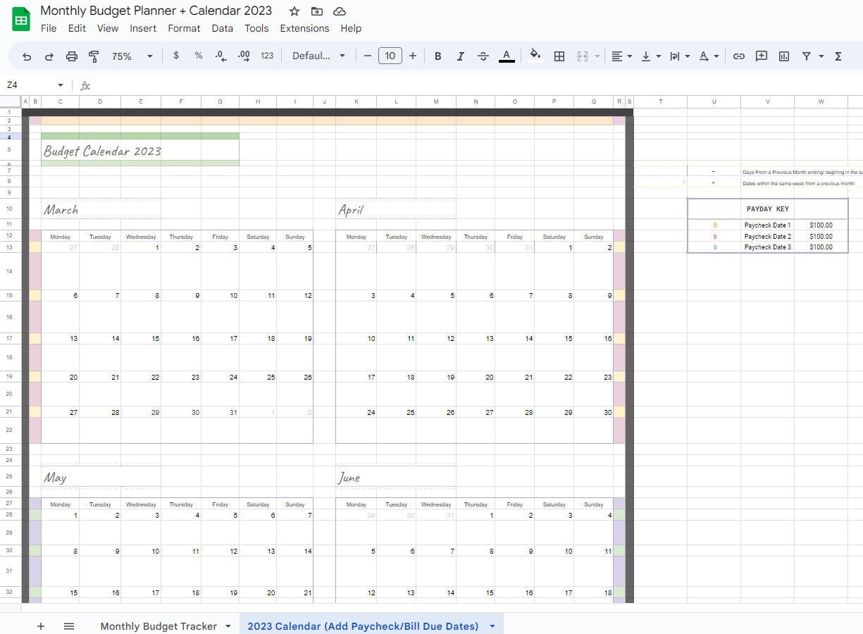 Monthly Budget Tracker Annual Budget Calendar - Etsy