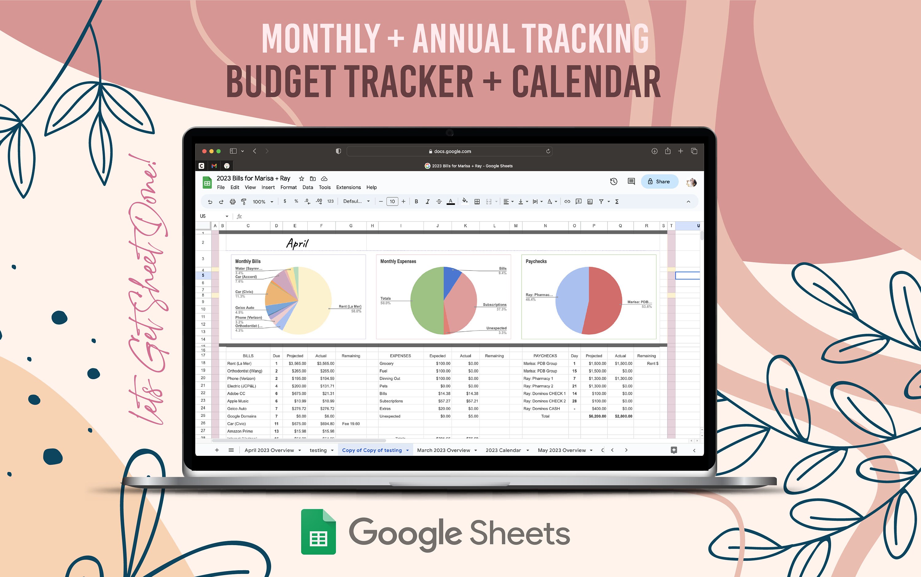 Monthly Budget Tracker Annual Budget Calendar - Etsy
