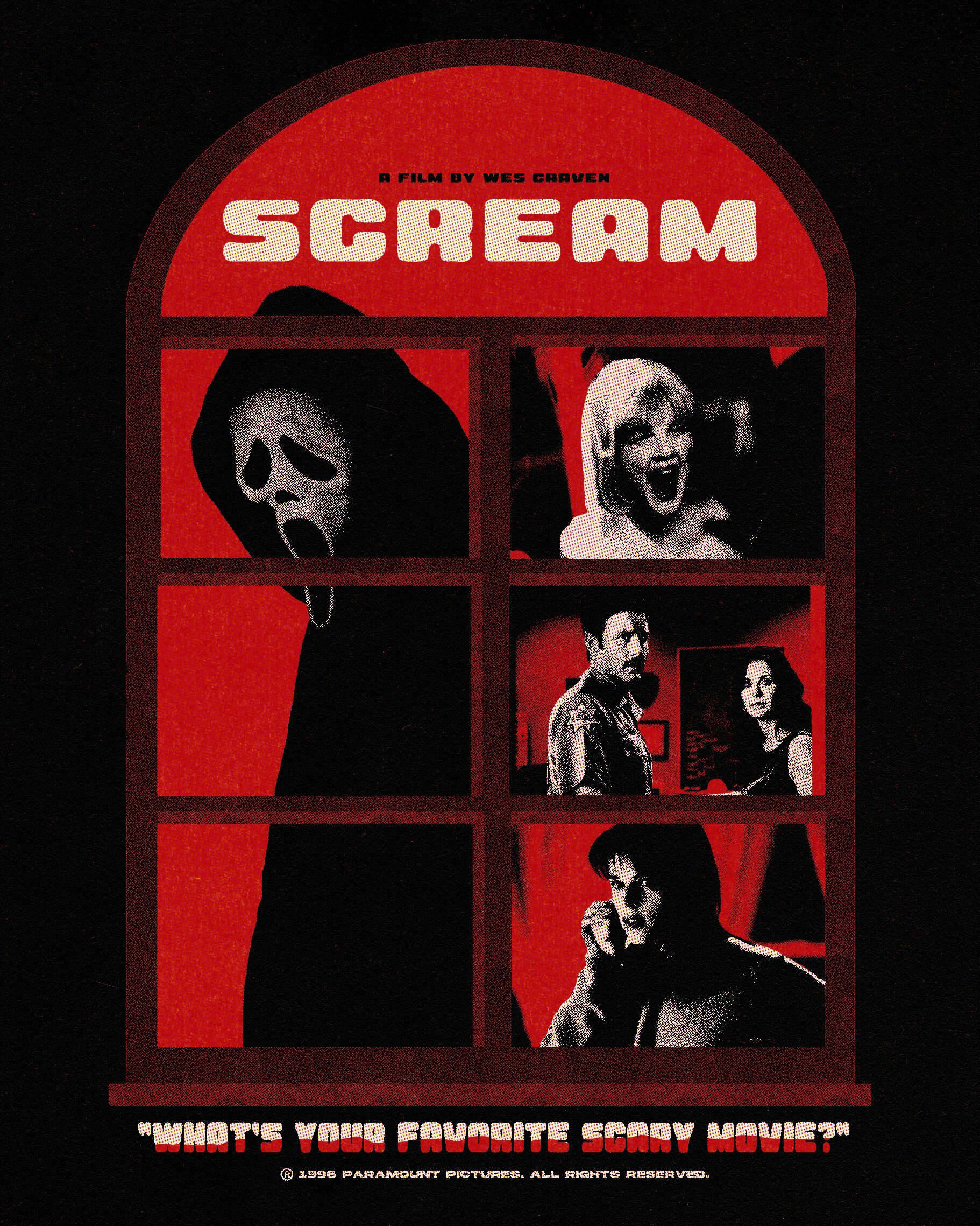 SCREAM 1996, Vintage Horror Movie Poster, Retro Movie Print, Scream