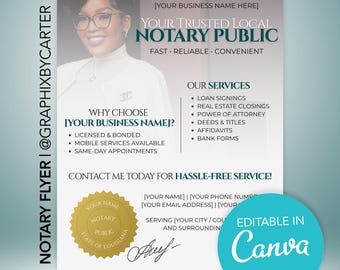 Bewerkbare sjabloon folder notaris: Canva Business Marketing (digitale download)