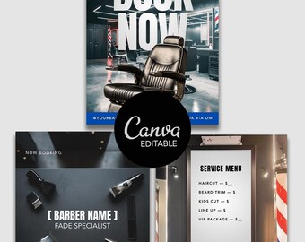 Luxury Barber Flyer Bundle | Barbershop Marketing Templates
