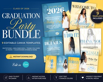 Graduation Party Bundle Template | Class of 2026 Grad Kit