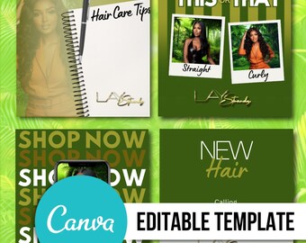 Hair Weave Company Social Media Content (Flyer, Template, Marketing)