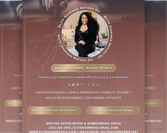 Editable Notary Flyer Template • Mobile Notary Services (Canva)
