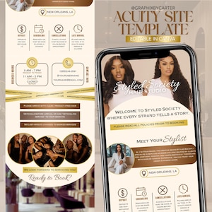 Bewerkbare Acuity-websitesjabloon: canva-boekingspagina voor schoonheidsprofessionals (digitale download)