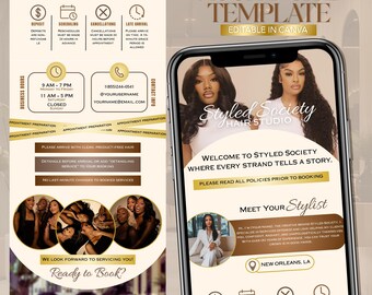 Editable Acuity Website Template: Canva Booking Page for Beauty Professionals (Digital Download)