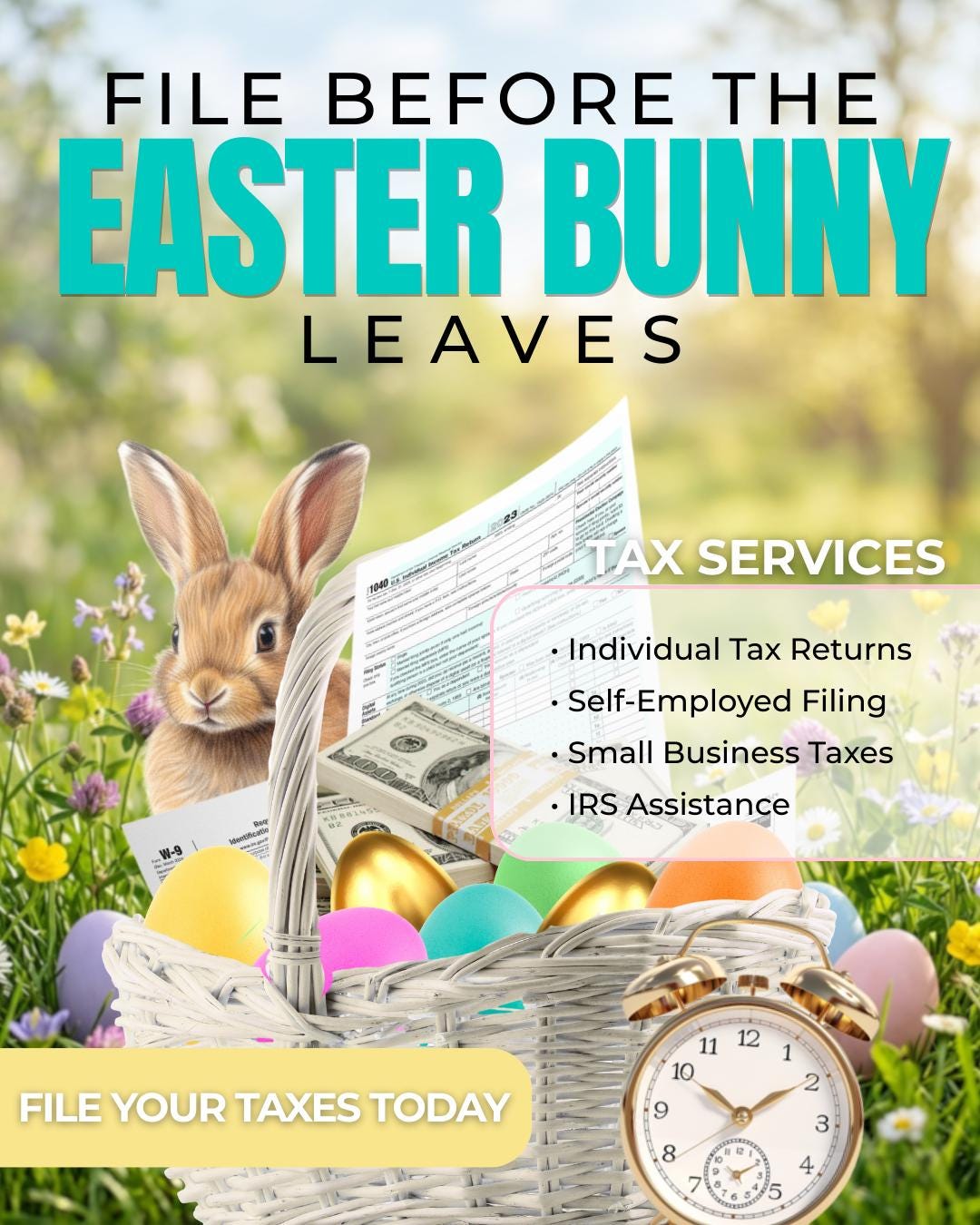 Editable Easter Tax Flyer Bundle | Tax Preparer Marketing | Refund ...