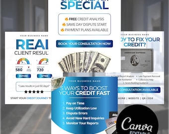 Editable Credit Repair Template Bundle (Light Version) | Financial Consultant Marketing Kit