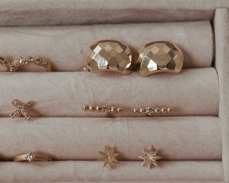 14K Gold Star Earrings, Gold Earrings Star, Star Earrings Stud, Summer Beach Earrings, Minimal Earrings, Minimalist, Teacher Earrings image 2