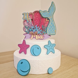 Decoration de gâteau sirène personalized/cake topper anniversaire girl