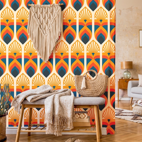 Retro Wallpaper Etsy