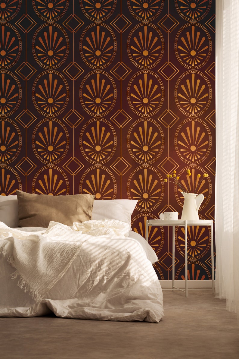 Red Damask Peel and Stick Wallpaper Red Baroqu Self Adhesive Wallpaper