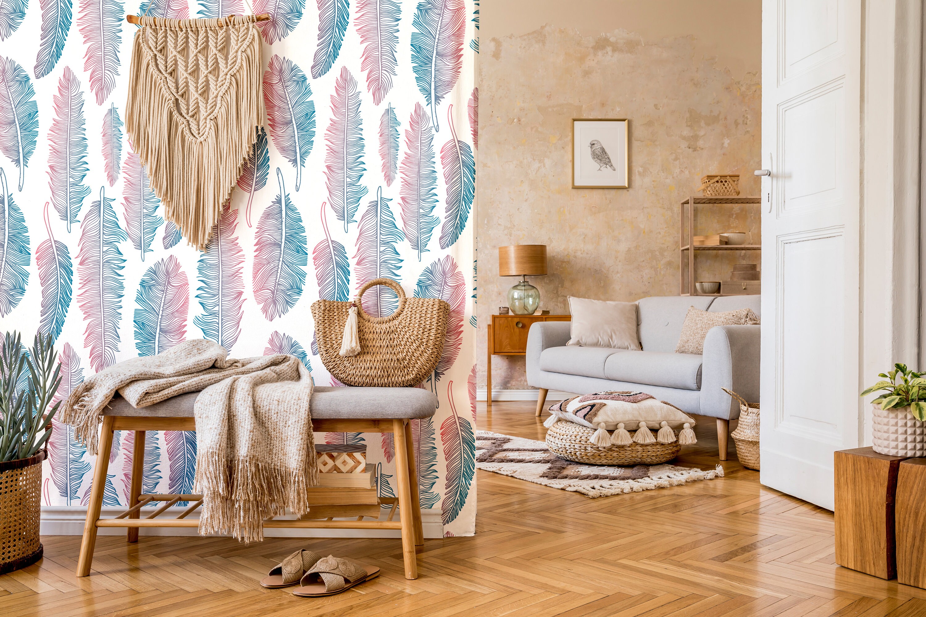 Tribal Peel and Stick Wallpaper Colorful Peel and Stick - Etsy