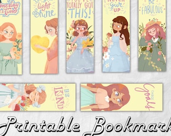 16 Printable bookmarks Positive Affirmations Bookmarks Motivational and Encouraging Bookmarks Never Give Up You've Totally Got this Be Kind