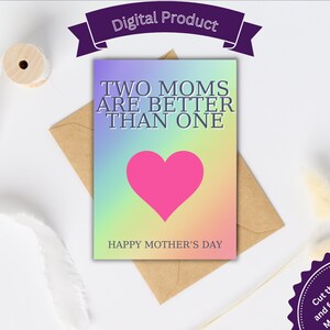 Cartão para impressão do Dia das Mães Lésbicas, Dia das Mães Gays, Download Digital Dia das Mães Canadá, Dia das Mães Fofo, Mãe Gay