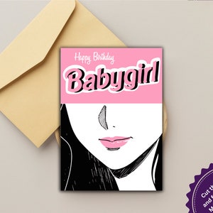 Feliz aniversário para imprimir, menina, anime, mangá, manhwa, para fã de anime, para namorada, para esposa, para melhor amiga, imprimir em casa faça você mesmo