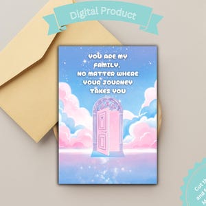 Transgender Support Card: You Are My Family Art (Digital Download 7x5&quot; Folded Card )