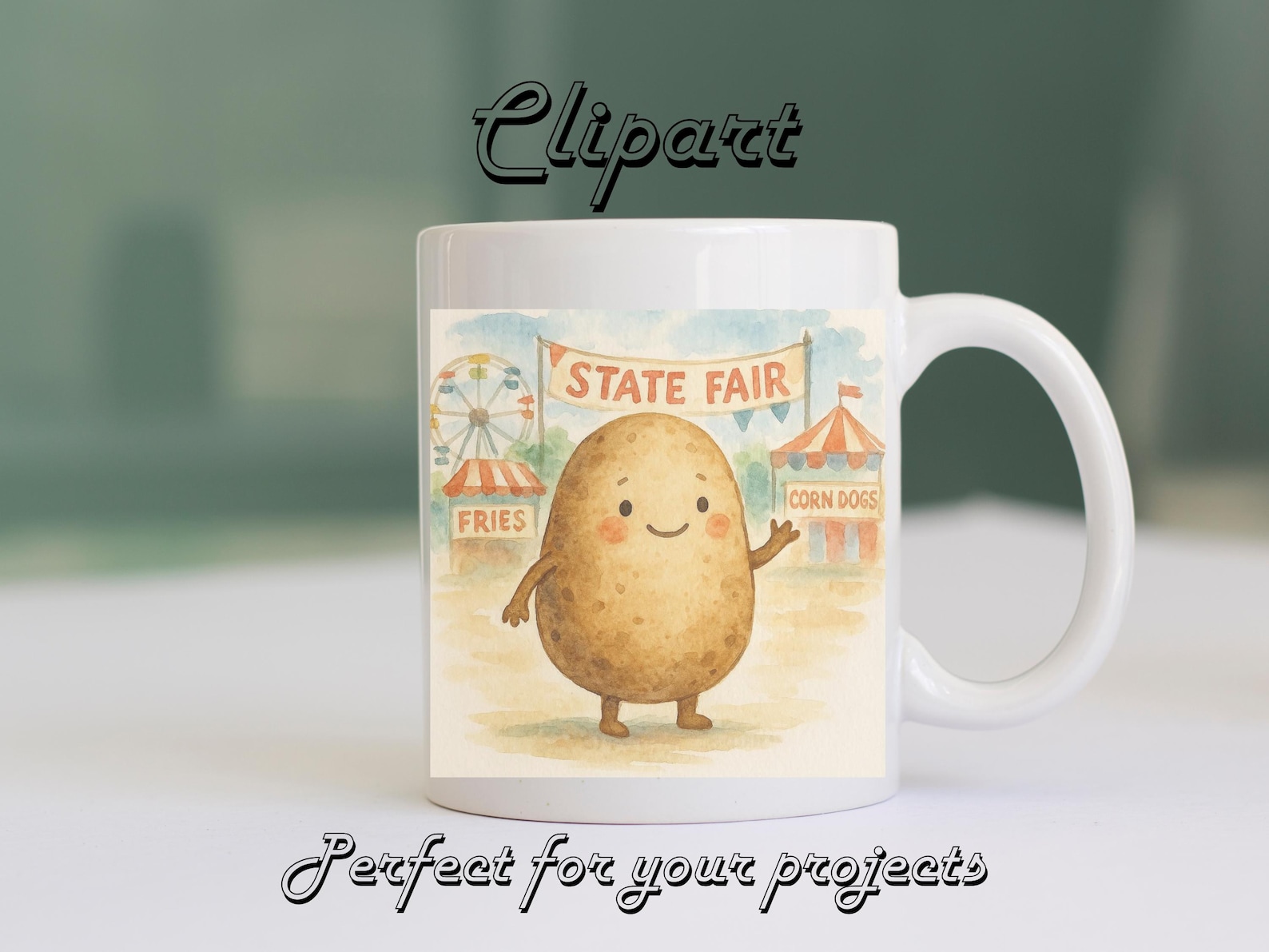 Watercolor Happy Potato Clip Art Pngs Potato Bundle Cute Vegetable Png ...