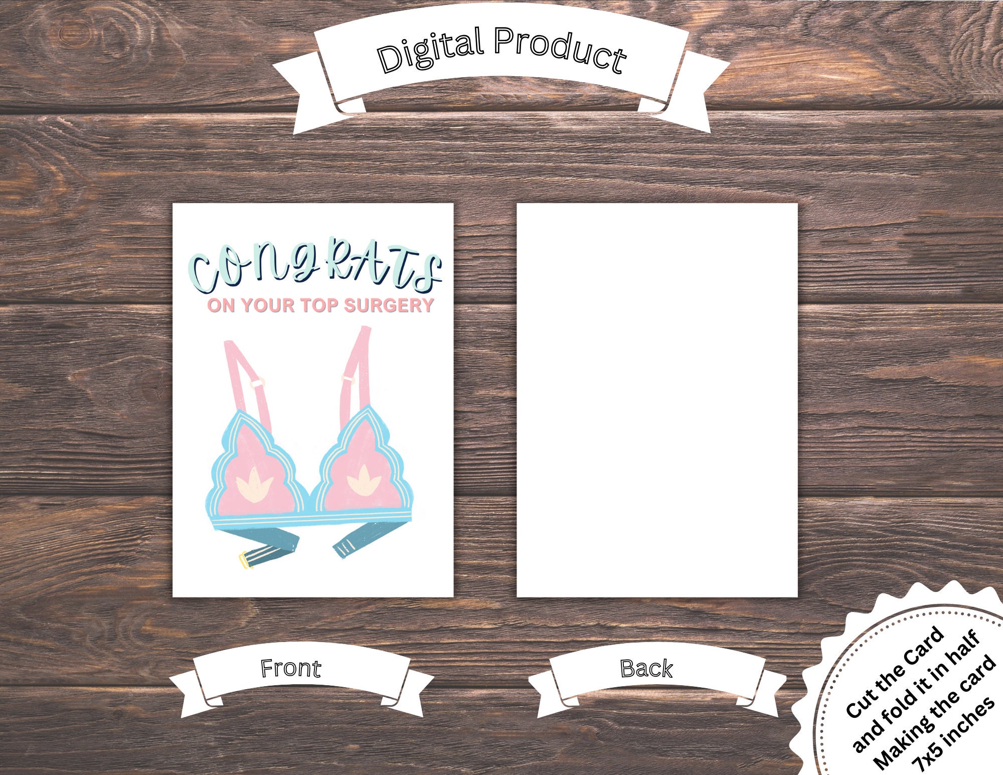 Printable Congrats on the Top Surgery, Trans Female, Trans Woman, Transgender, Top Surgery ...