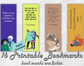 Printable Anime Gay Yaoi BL Quoted Bookmarks LGBTQ Bookmarks Gay Bookmarks Romantic Bookmarks Couples LGBTQ Support Print at Home bookmark