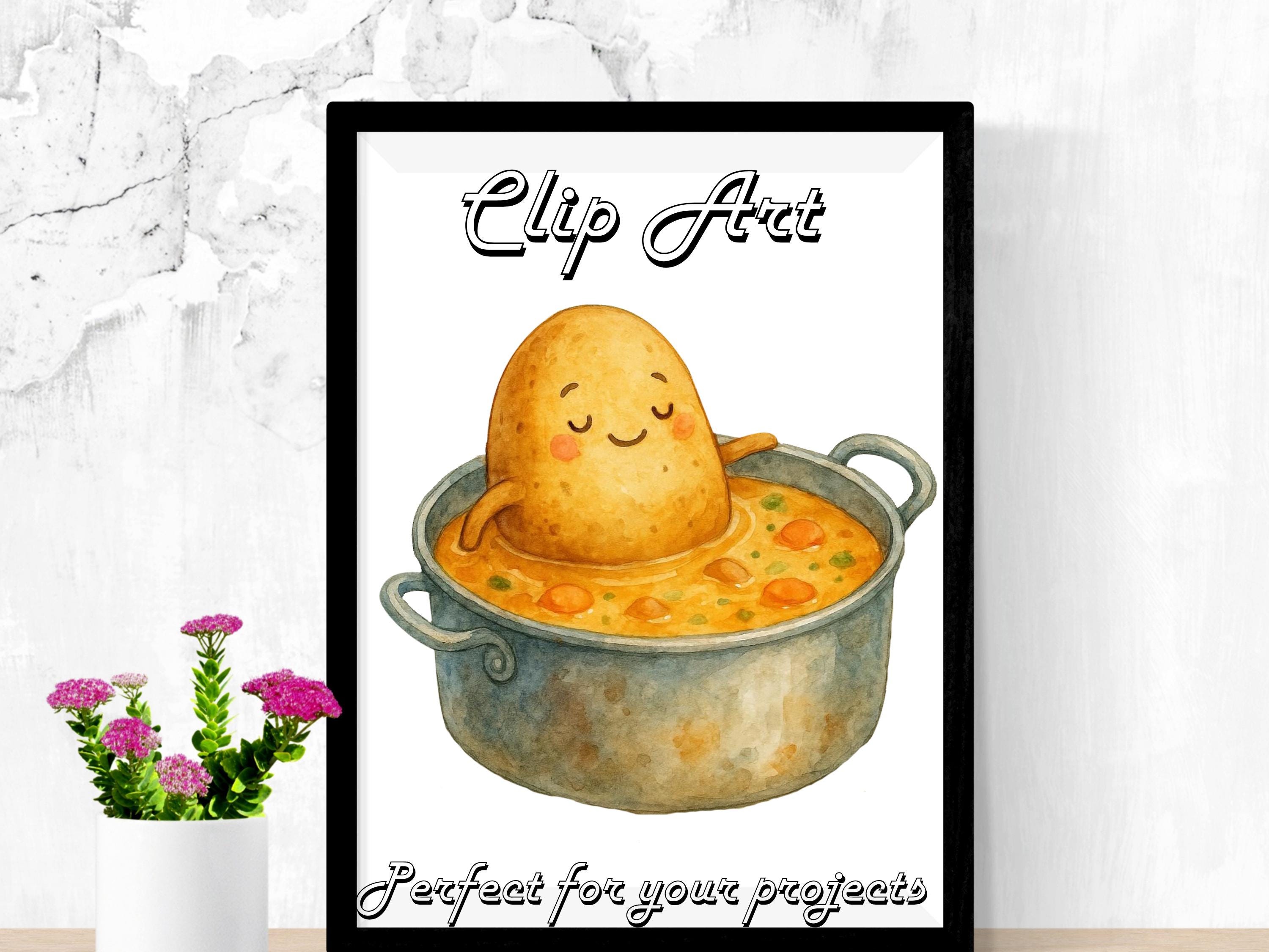 Watercolor Happy Potato Clip Art Pngs Potato Bundle Cute Vegetable Png ...