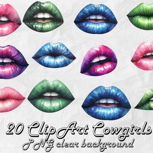 20 Clipart de lábios aquarela lábios verdes beijo PNG lábios azuis Clip Art Beijo Clipart Amor Png Dia de São Patrício Clipart Moda Dia dos Namorados