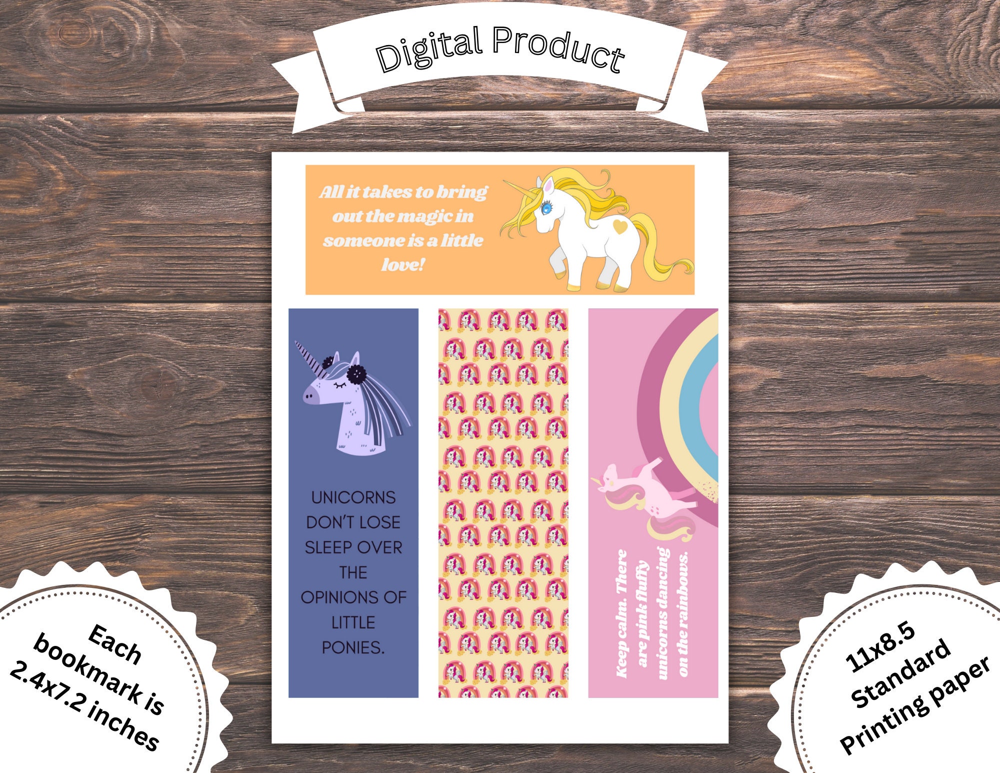 16 Printable Unicorn Bookmarks Girly Bookmarks Bookmarks Lot Cute ...