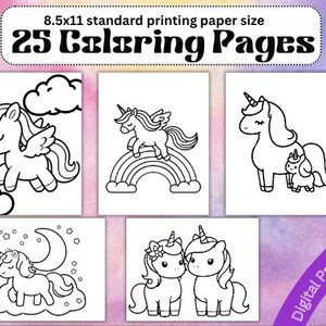 25 printable Kids coloring pages of Unicorns for Classroom coloring Cute Unicorn Birthday Coloring Book