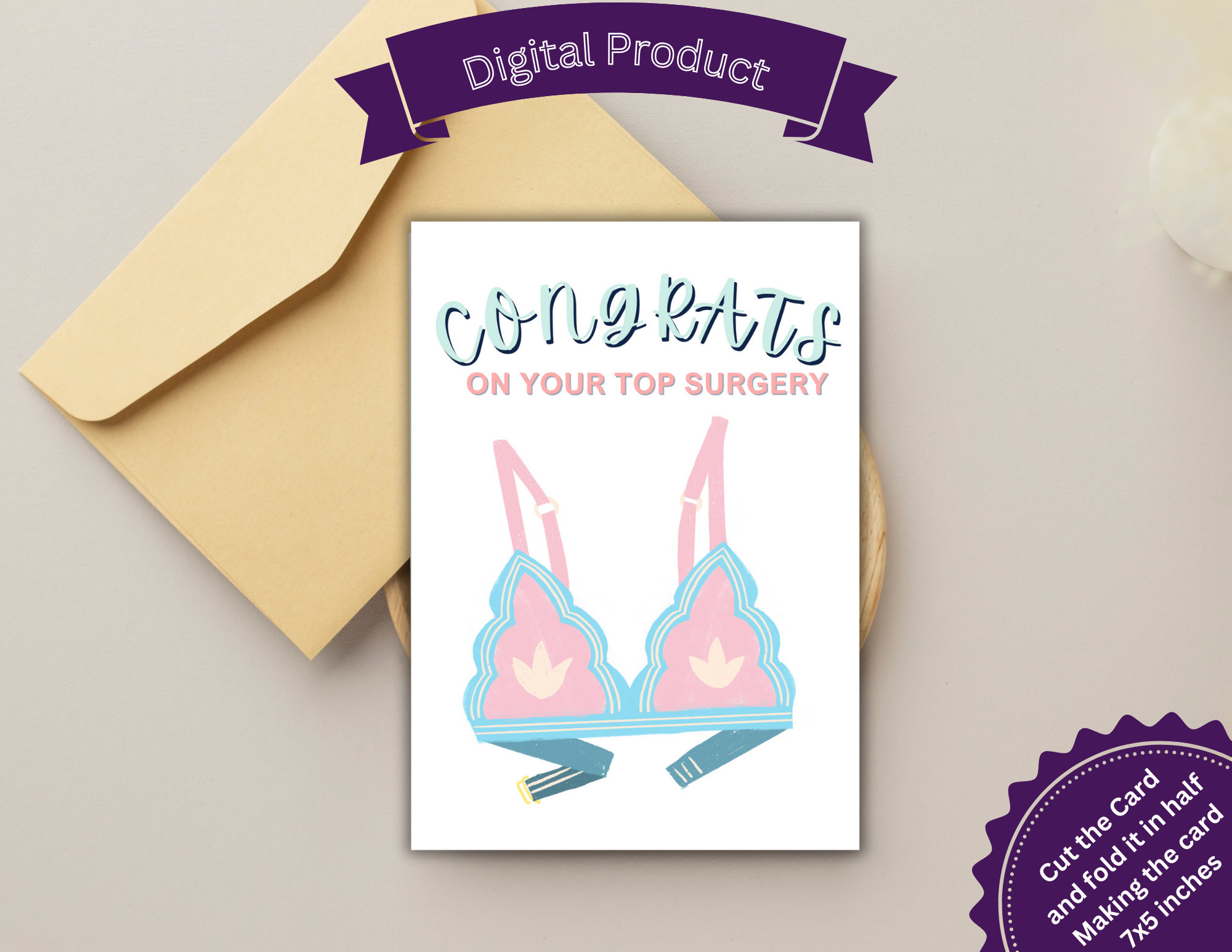 Printable Congrats on the Top Surgery, Trans Female, Trans Woman, Transgender, Top Surgery ...