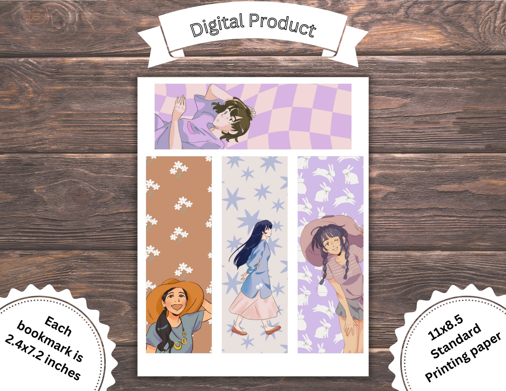 15 Printable Bookmarks, Anime Theme, Manhwa Theme, Girls , Gift for Her ...