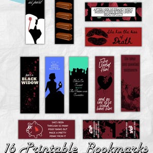 Printable True Crime Bookmarks Black Widow Edition for true crime junkie horror bookmark true crime fan Murder Mysteries Gift Thriller