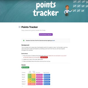Klaslokaalpuntentracker (Coda-sjabloon)