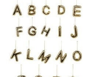 Gold Electroplated Balloon Assorted Letter Ornaments, Cody Foster and Co!