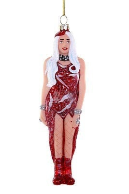 vestido hecho de carne de lady gaga