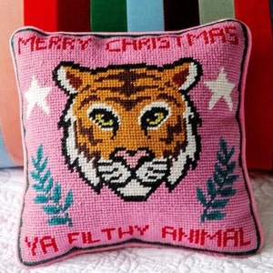 Filthy Animal Needlepoint Pillow, Furbish Studio!