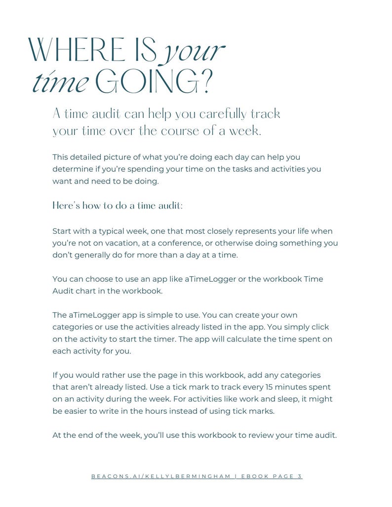 Time Management Workbook Designed for Busy Women With Busy Lives - Etsy