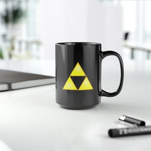 Tri-force LOZ Black Mug, 15oz