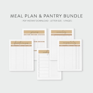 Meal Planning and Pantry Printable Bundle | Recipes to Try | Favorite ...