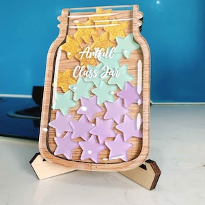 Personalisiertes Belohnungsglas für Kinder, Star Belohnungsglas, Kinderbelohnungsglas, Klassenzimmer Belohnungssystem, Belohnungsglas mit Token, magnetisches Belohnungsglas Klassenzimmer