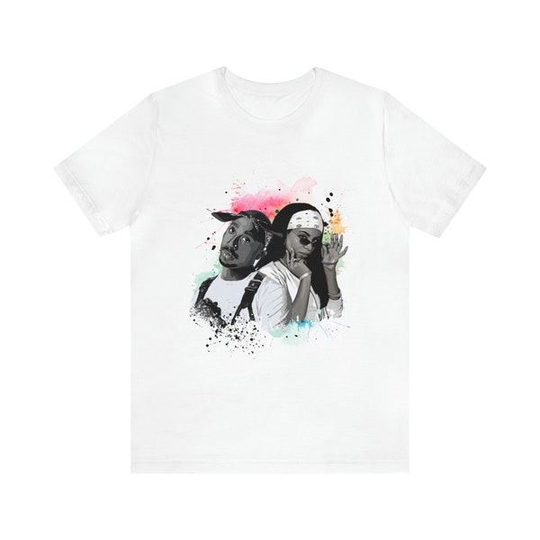 Aaliyah & Tupac 2Pac Shakur T-shirt, Iconic duet, RnB and hip hop legends tribute, Custom Aaliyah and Tupac shirt.