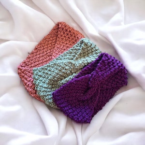 Handmade Moss Stitch Headband: Wide Twisted Ear Warmer