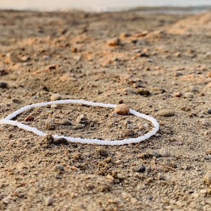 White Beaded Anklet | Seed Bead White Anklet | White Simplistic Anklet | Summer Beaded Anklet