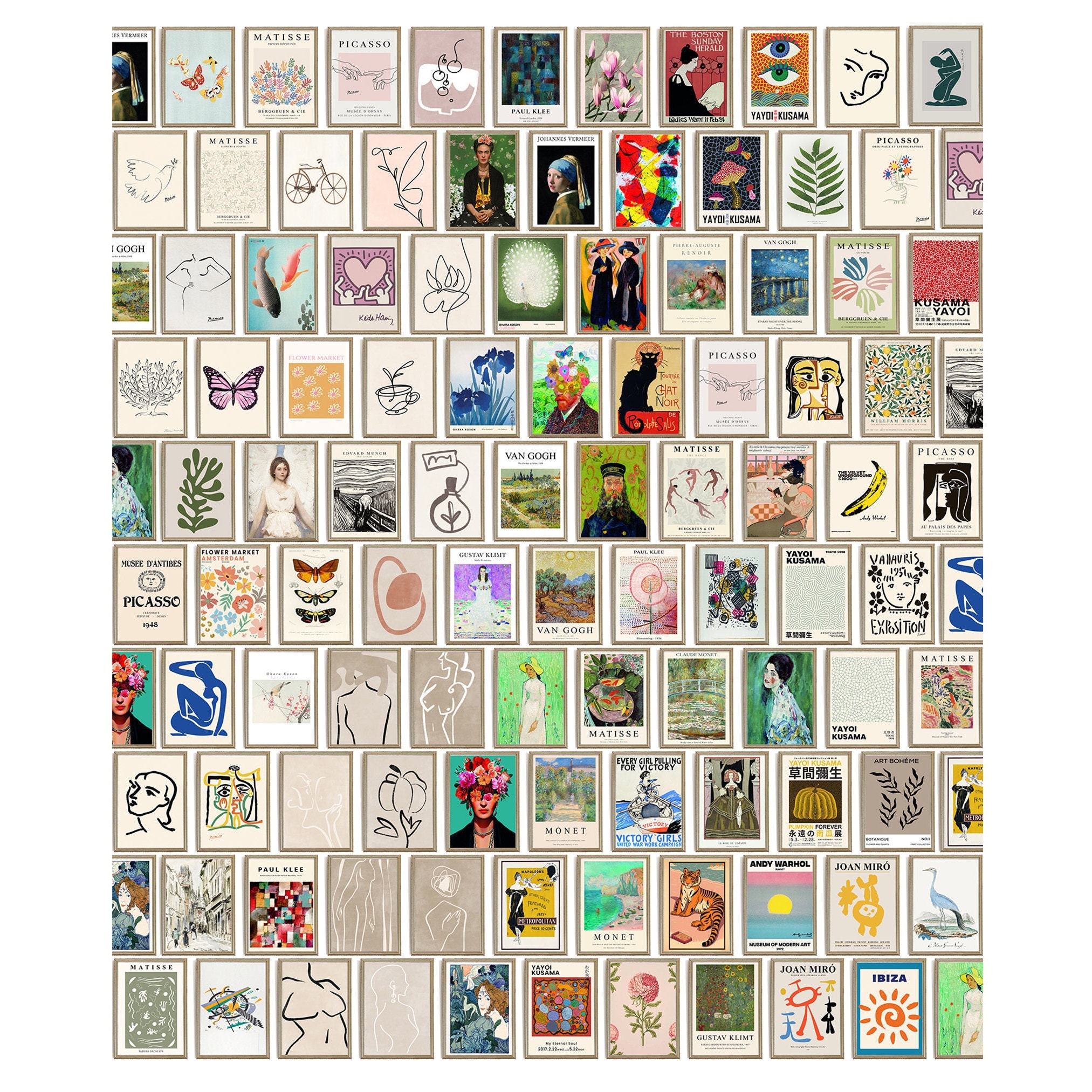 Modern Minimalist Boho Wall Art Bundle Boho Eclectic Wall Art Digital Wall Art Bundle Large Wall