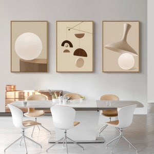 Set of 7 | Boho Wall Art Set | Abstract Geometric | Mid Century Modern Art | Neutral Color Prints | Aesthetic Warm Home Decor |DIGITAL PRINT