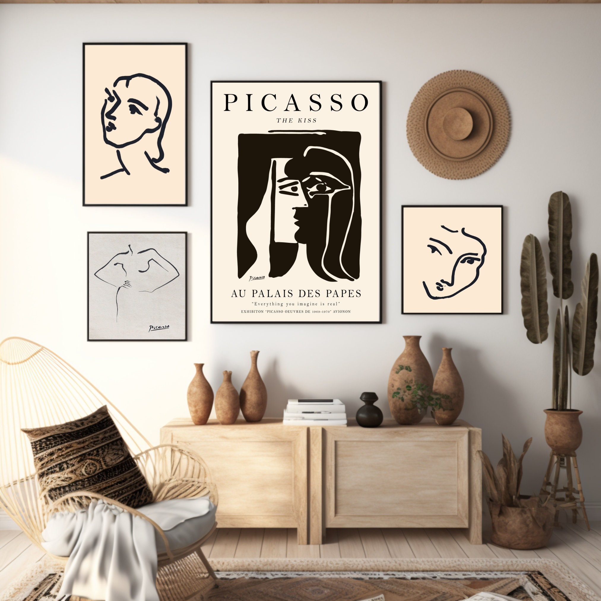 Modern Minimalist Boho Wall Art Bundle Boho Eclectic Wall Art Digital Wall Art Bundle Large Wall