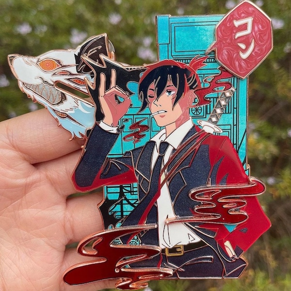 Chainsaw Man CSM Aki Hayakawa Sliding “Kon” Fox Devil Enamel Pin